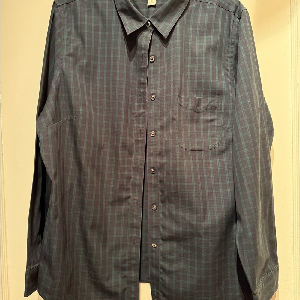 Women’s L.L. Bean Black Watch Plaid Shirt Size 1X